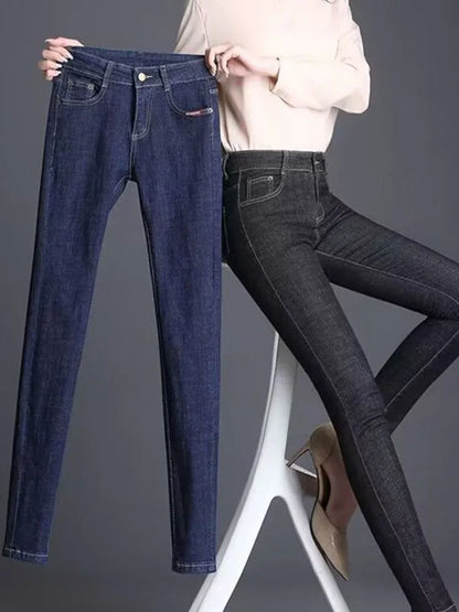 Hight Waist Skinny Pencil Jeans Woman Korean Vintage Casual Stretch Denim Pants Oversiz 6xl Streetwear Slim New Kot Pantolon