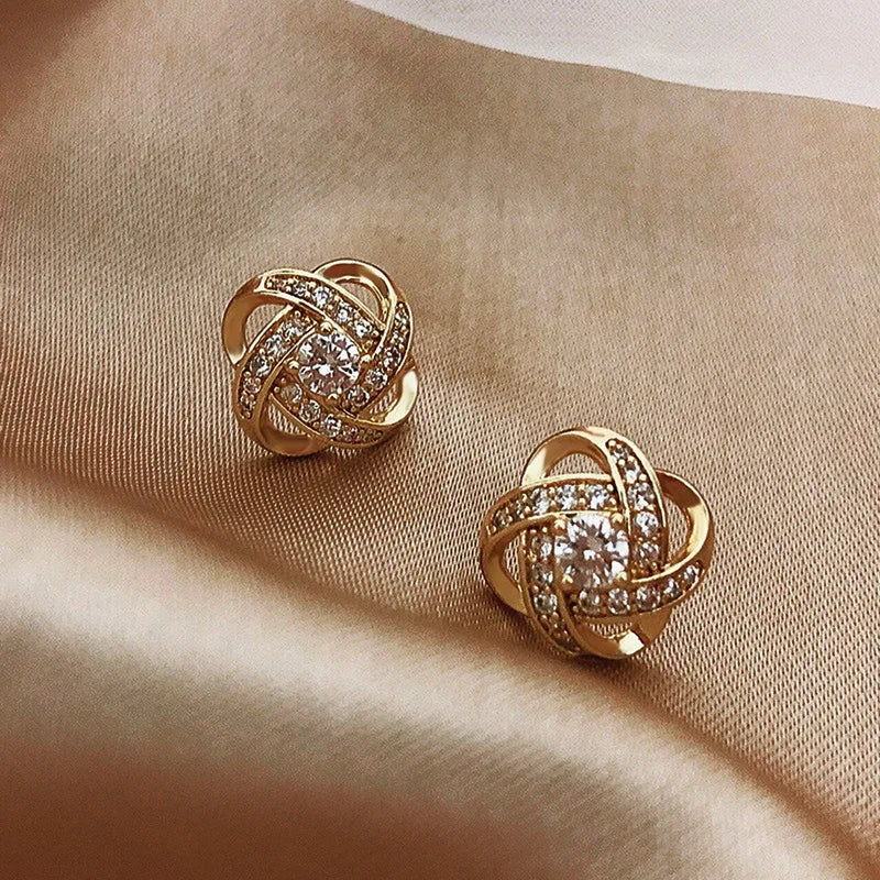 Korean Style Zircon Black Resin Rhombus Ear Studs for Women Elegant Geometric Earrings Jewelry Fashion Earrings Gifts