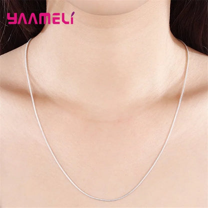 Big Promotion 100% Authentic 925 Sterling Silver Chain Necklace with Lobster Clasps fit Men Women Pendant 1.2/3/4mm 16-30 Inch