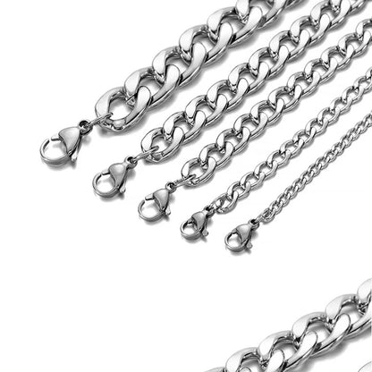 Fashion Stainless Steel Necklace Cuban Chain Men Ladies Punk Hip Hop Will Not Fade Collar Choker Jewelry Gift Free Shipping