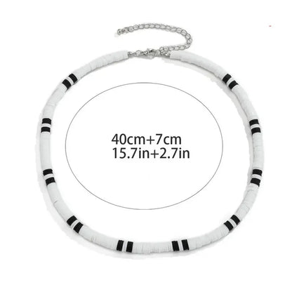 2022 New Fashion Bohemian Design Jewelry Woman Man Simple Black White Bead Necklace Handmade Bead Couples Necklaces
