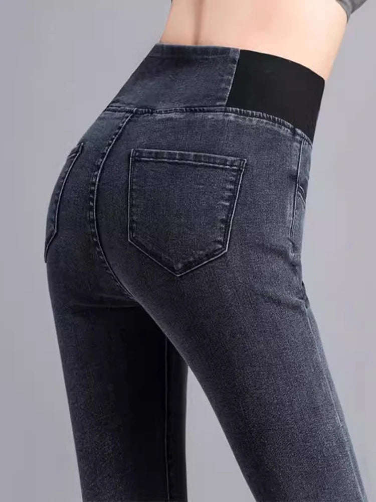 Pencil Jeans Women Spring Fall High Waist Skinny Denim Pants New Korean Casual Stretch Vaqueros Vintage Leggings Kot Pantolon