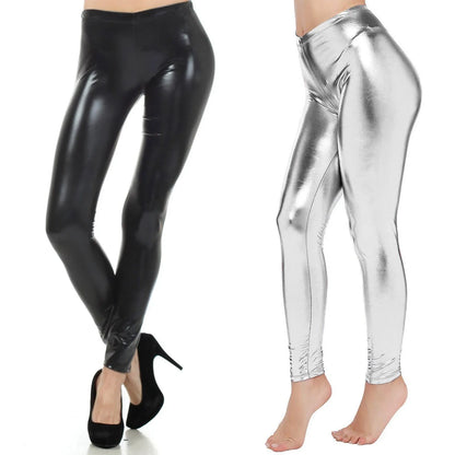 Women High Waist Leather Leggings Fitness Sexy Hip Lifting Gym Sports Tights Workout Push Up Yoga Pants Female Skinny Leggins