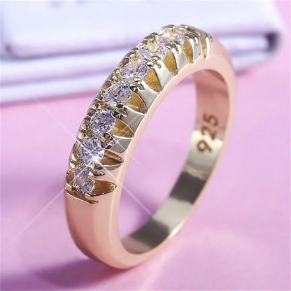 Fashion Woman Jewelry Crystal Alloy Metal Inlay Engagement Wedding Bands Personalized Accessories Woman Rings