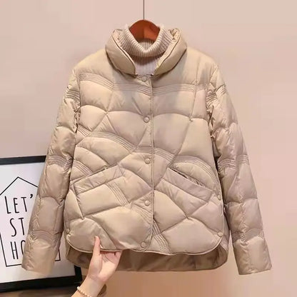 Rivestimento delle donne 2024 Nuovo Autunno Inverno Parka Femminile Leggero Sottile Imbottiture Cappotto di cotone Femme Casual Breve Caldo di Base Della Tuta Sportiva Delle Signore top