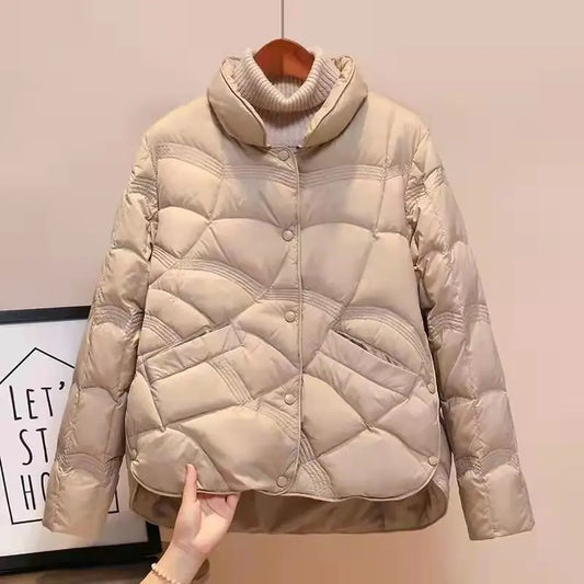 Rivestimento delle donne 2024 Nuovo Autunno Inverno Parka Femminile Leggero Sottile Imbottiture Cappotto di cotone Femme Casual Breve Caldo di Base Della Tuta Sportiva Delle Signore top