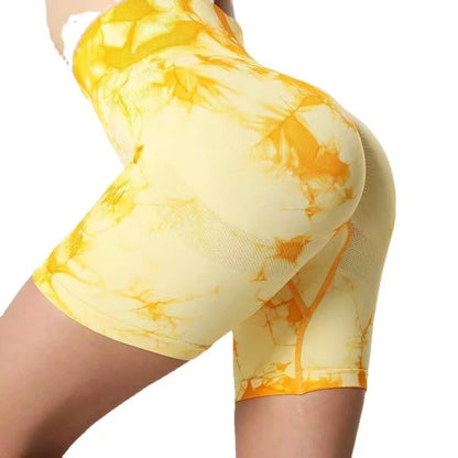 Pantaloni da yoga tie dye Leggings sportivi da donna a vita alta sollevamento dell'anca jacquard senza cuciture corsa fitness allenamento palestra abbigliamento 