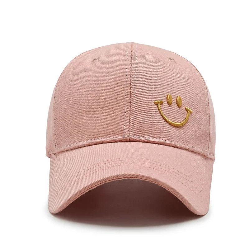 Gorra de béisbol sonriente para mujeres y hombres ajustable