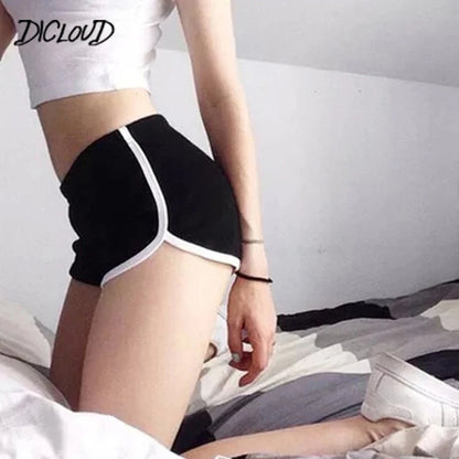 Fashion Stretch Waist Casual Shorts Woman High Waist Black White Shorts Harajuku Beach Sexy Short Women'S Clothing