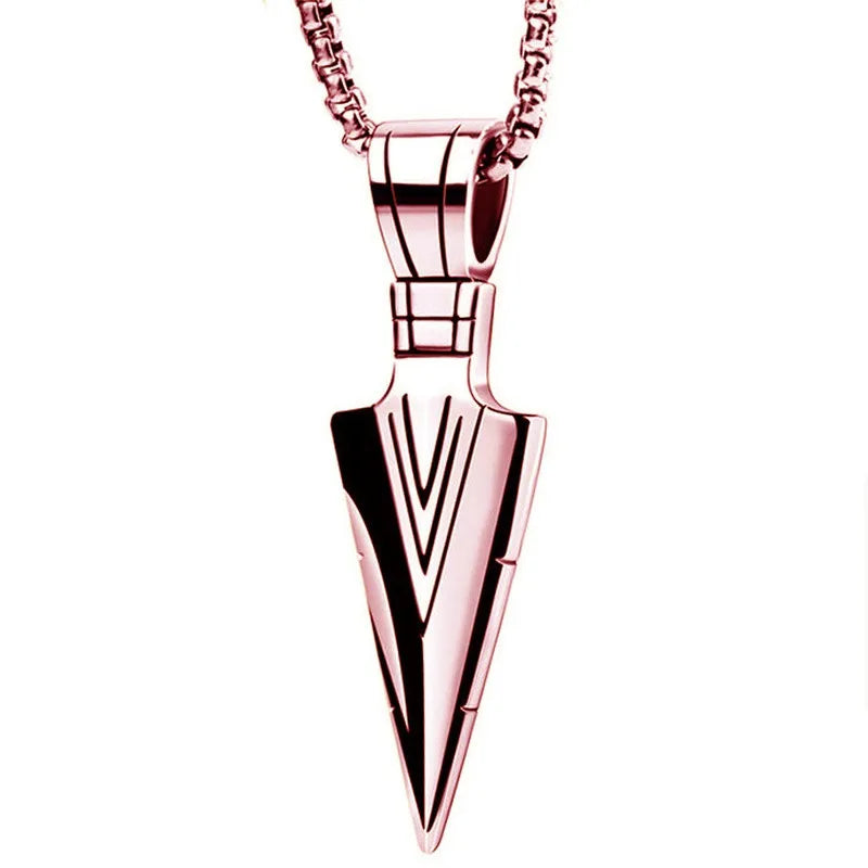 Fashion Men Triangle Arrow Necklace Indian Triangle Pendant Hip Hop Necklaces for Men Punk Jewelry Accessories Anniversary Gift