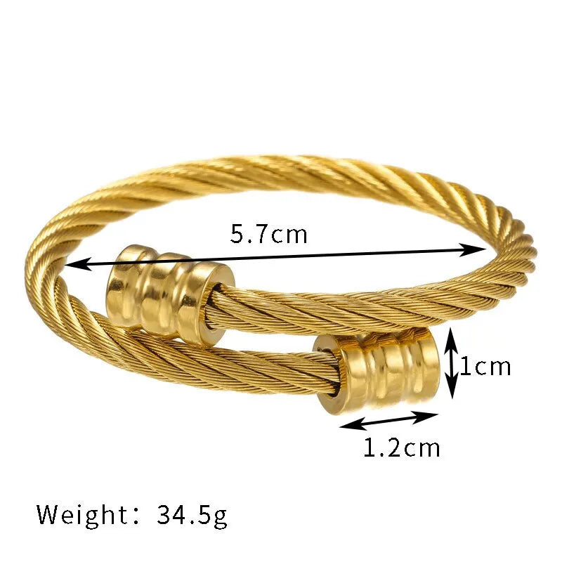 Personality Charm Men's Cylindrical Head Titanium Steel Bracelet Bangle No Fade Color Simple Hand Jewelry Party Accessories