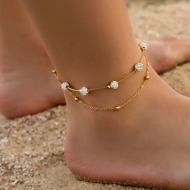 2022 Bohemia Anklets for Women Summer Beach Foot Chains Boho Beads Butterfly Bracelet Charm Anklet Set Ankle Jewelry Accessories