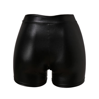 Sexy Nightclub Leather Shorts Women High Waist Bodycon Push Up Black Short Joggers Sports Fitness Womens Sexy Slim Shorts