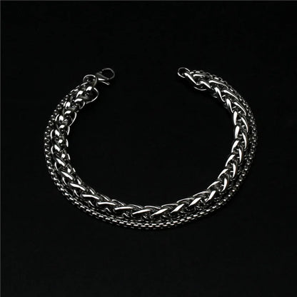 Men's Vintage Aggressive Keel Hip-hop Thick Chain Mens Bracelet Hip-hop Punk Personality Stainless Steel Jewelry Pulsera Hombre