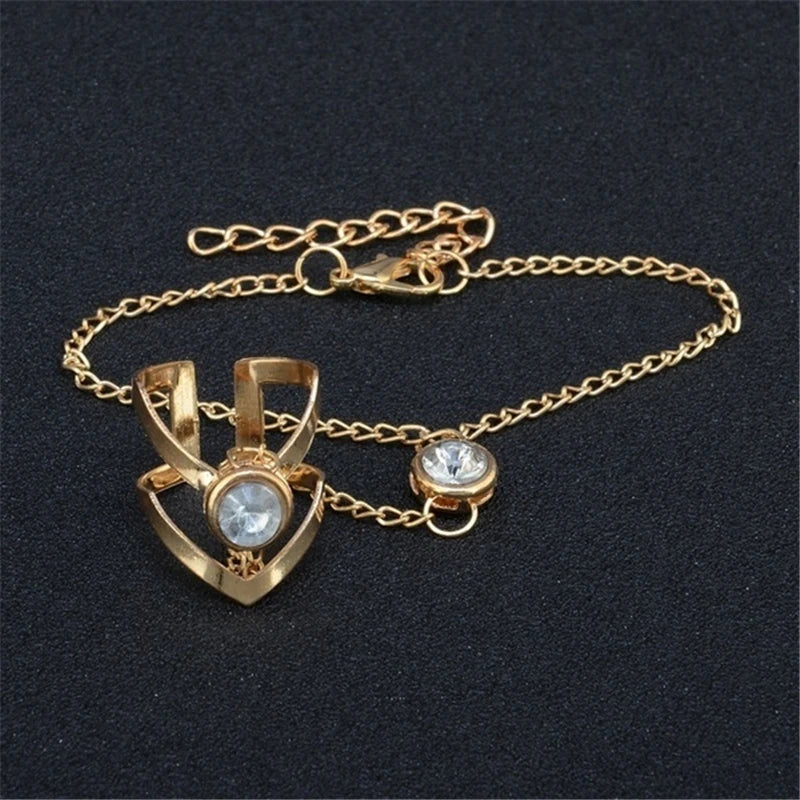 Punk Link Chain Ring Connected Bracelets Gold Color Metal Finger Ring Bracelets Hand Harness Fashion Jewelry Women