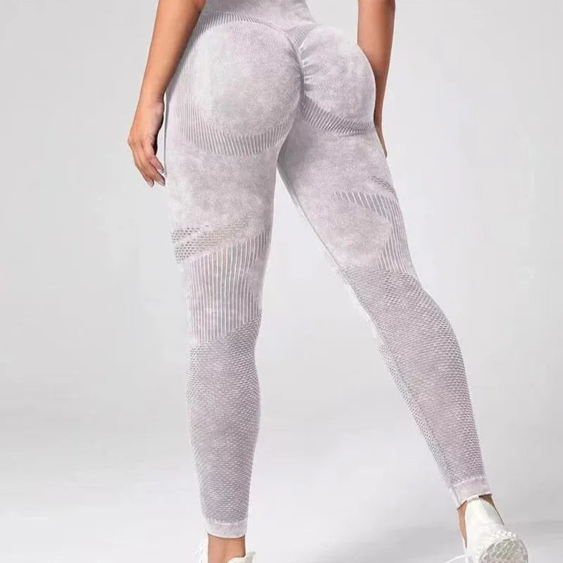 Women Seamless Leggings Washing Yoga pants Bubble Butt Push