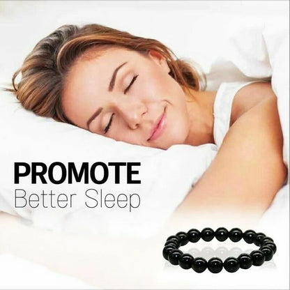 Gem Obsidian Beaded Bracelet Promotes Sleep Blood Circulation Healthy Men Women's Couples Bracelets Natural Jewelry Accessories