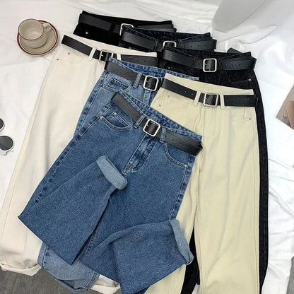 Jeans For Women Clothes Distressed Denim Cotton Pants High Waist Straight Loose Harem Trousers Female Clothes Aesthetic Jeans