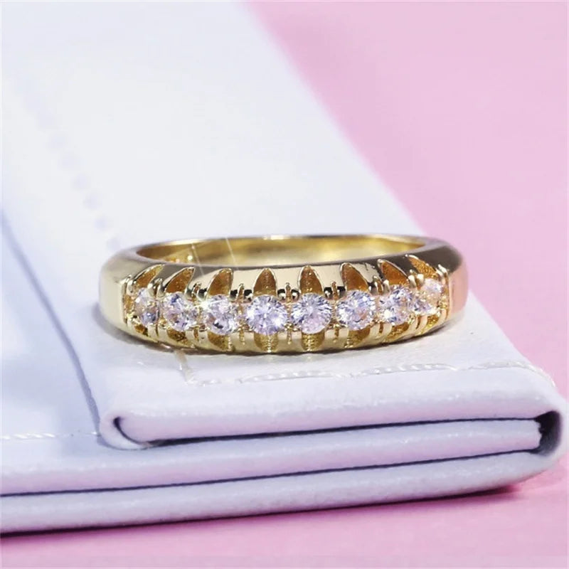 Fashion Woman Jewelry Crystal Alloy Metal Inlay Engagement Wedding Bands Personalized Accessories Woman Rings