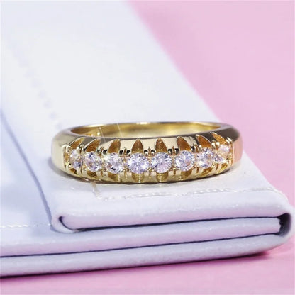 Fashion Woman Jewelry Crystal Alloy Metal Inlay Engagement Wedding Bands Personalized Accessories Woman Rings