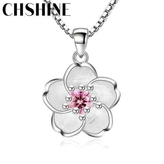 925 sterling silver new woman Brand Fashion Fresh Rose Handmade Cherry Necklace Pendant Cute Peach Pendant Luxury Jewelry