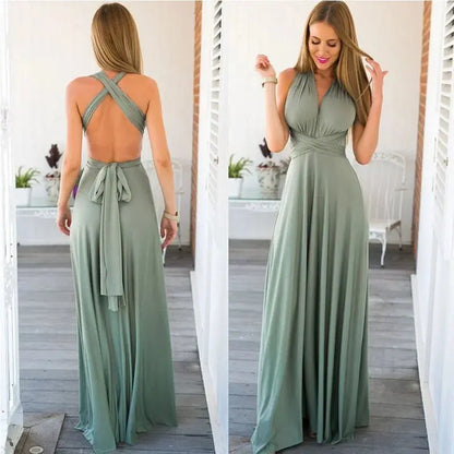 Women Multiway Wrap Convertible Boho Maxi Club Dress Sexy Bandage Long Dress Party Bridesmaids Infinity Robe Femme elegant Dress Sri sampi