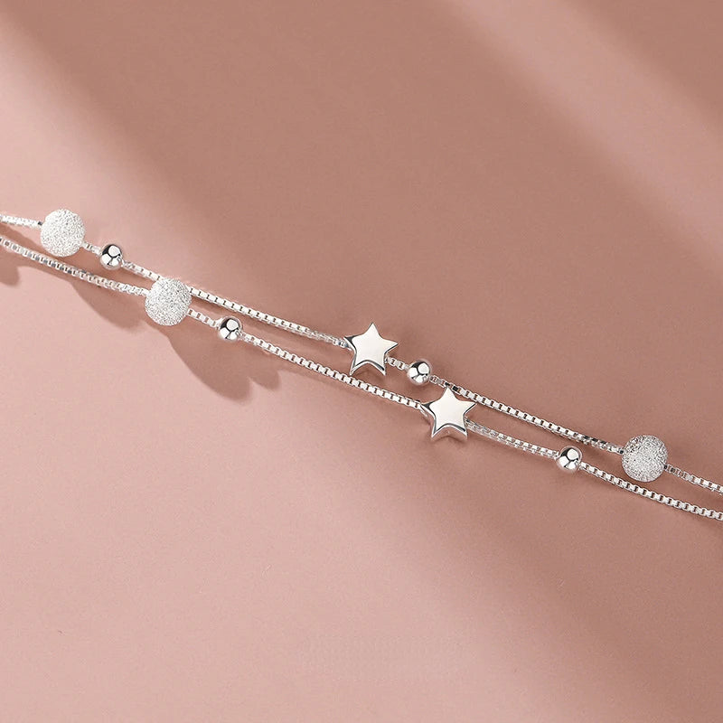 925 sterling silver Beautiful stars Bracelets for women korean fashion designer party Wedding Jewelry Holiday gifts