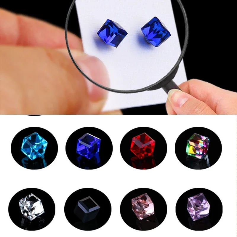 Fashion Versatile Non-Percing Earring Lymphatic Magnetotherapy Jewelry Strong Magnetic Lymphvity Cubic Square Ear Stud for Women