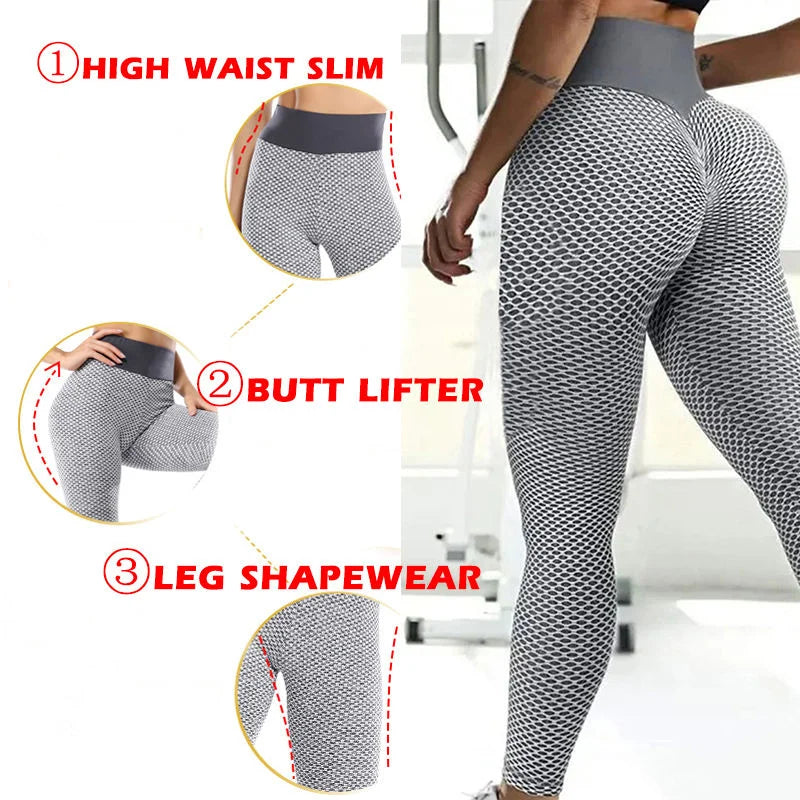 Moda Tik-Tok Ladies Vita alta Stretti Sport Allenamento Butt Lift Pantaloni Yoga Tik Tok Fitness Leggings personalizzati per le donne