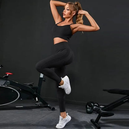 2 Pieces Women's Tracksuit Seamless Yoga Set Workout Sportswear Gym Clothing
