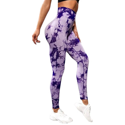 2023 Seamless Tie Dye Leggings Women Sexy Fitness Gym Legging Push up High waist Leggings Sport Pants Women Clothing