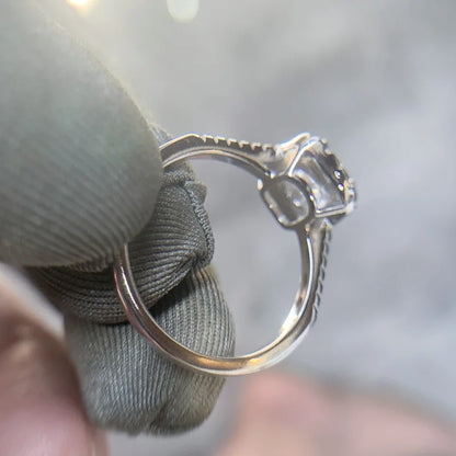 Anello da dito a cuore trasparente di lusso CZ per le donne Gioielleria raffinata di moda in argento sterling 925 all'ingrosso 