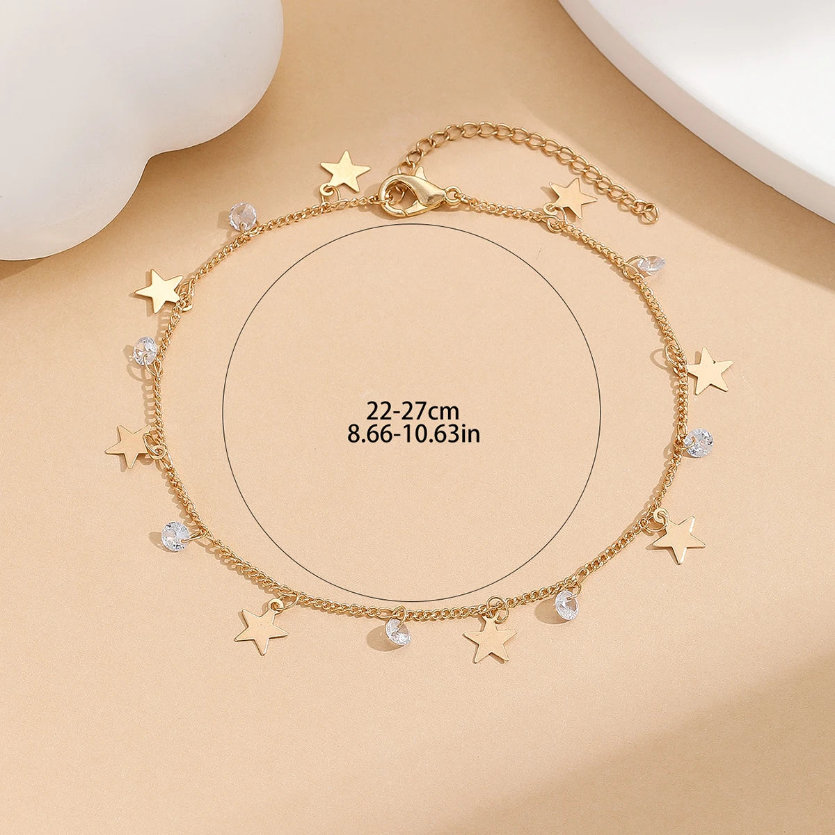 Todorova Stainless Steel Zircon Star Anklets For Women Girls Summer Beach Foot Jewelry Fashion Birthday Party Gift