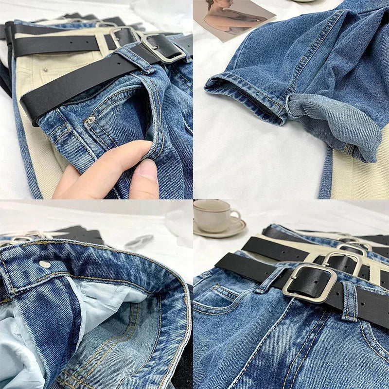 Jeans For Women Clothes Distressed Denim Cotton Pants High Waist Straight Loose Harem Trousers Female Clothes Aesthetic Jeans