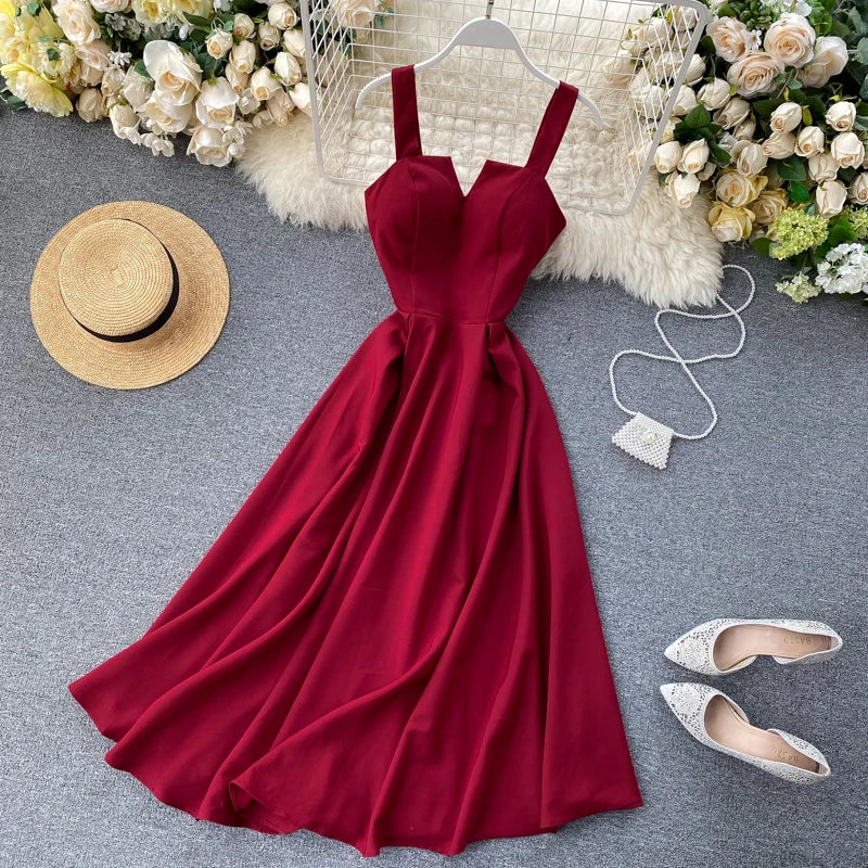 Summer Robe 2023 Dress Women V Neck Long Party Dresses Sexy Tank Backless Spaghetti Strap Maxi Female Holiday Vestidos