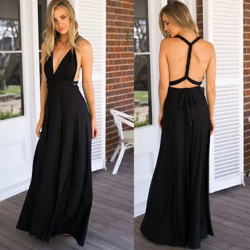 Women Multiway Wrap Convertible Boho Maxi Club Dress Sexy Bandage Long Dress Party Bridesmaids Infinity Robe Femme elegant Dress Sri sampi