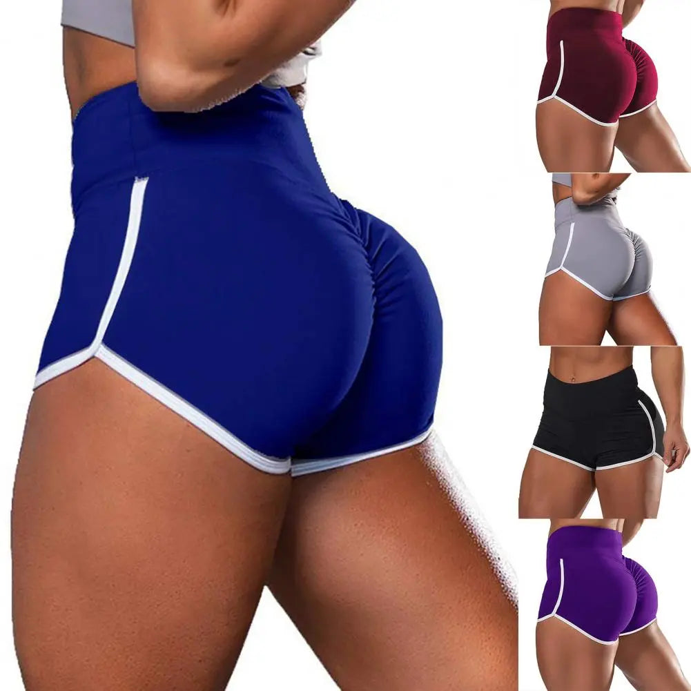 Women Shorts High Waisted Butt Lift Workout Shorts Elastic Waist	Moisture Absorption Quick Dry Shorts Women's Clothing For Gym