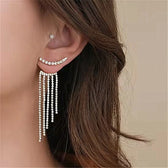 2023 Luxury Women's Earrings Rhinestone Fringe Hanging Zircon Earrings New Shiny Wedding Statement Party Jewelry Gifts