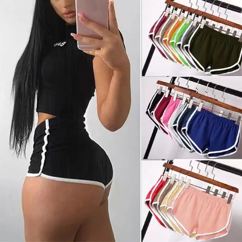 Fashion Stretch Waist Woman High Waist Casual Shorts Black White Short Harajuku Beach Sexy Yoga Short Women Clothing Sport Pants