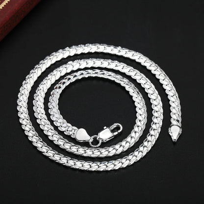 Collana nobile con design di marca di lusso in argento sterling 925 da 20-60 cm per donna uomo moda gioielli di fidanzamento di nozze