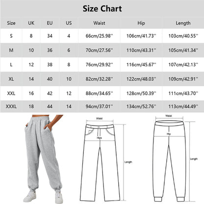 Autumn And Winter Women's Simple Casual Solid Color Loose Sports Pants Simple Fashion Elastic Waist Sweatpants With Pockets