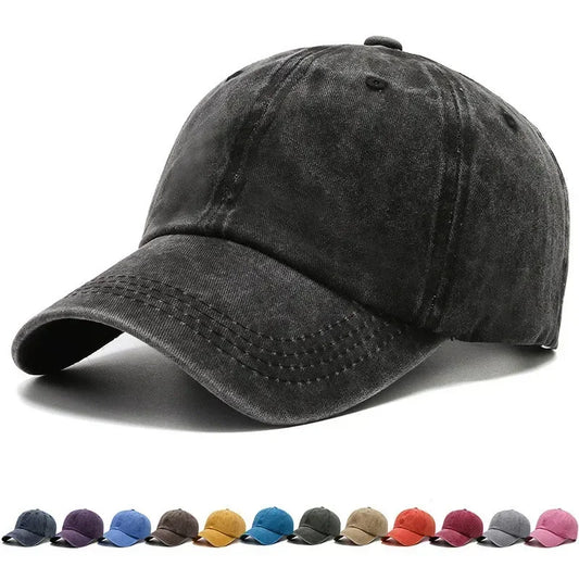 Gorra de béisbol de mezclilla lavada sólida Vintage Unisex