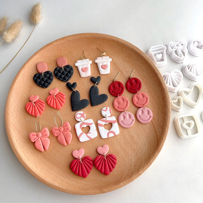 Love Heart Polymer Clay Cutters Valentine's Sweet Series Heart Shape Polymer Clay  Polymer Clay  Earrings Jewelry Cutter