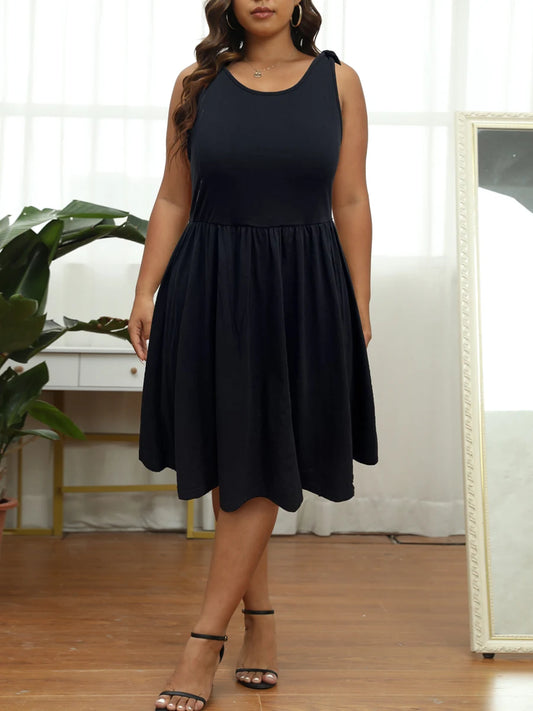 Finjani Plus Size Cami Dress Abiti estivi con orlo svasato solido 2023 Abito elegante da donna