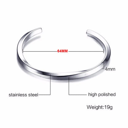 Simple Twisted Woven Bangles for Men's Fashion Retro Casual Party Jewelry Gift Stainless Steel Trend Men's Cuff Bangle