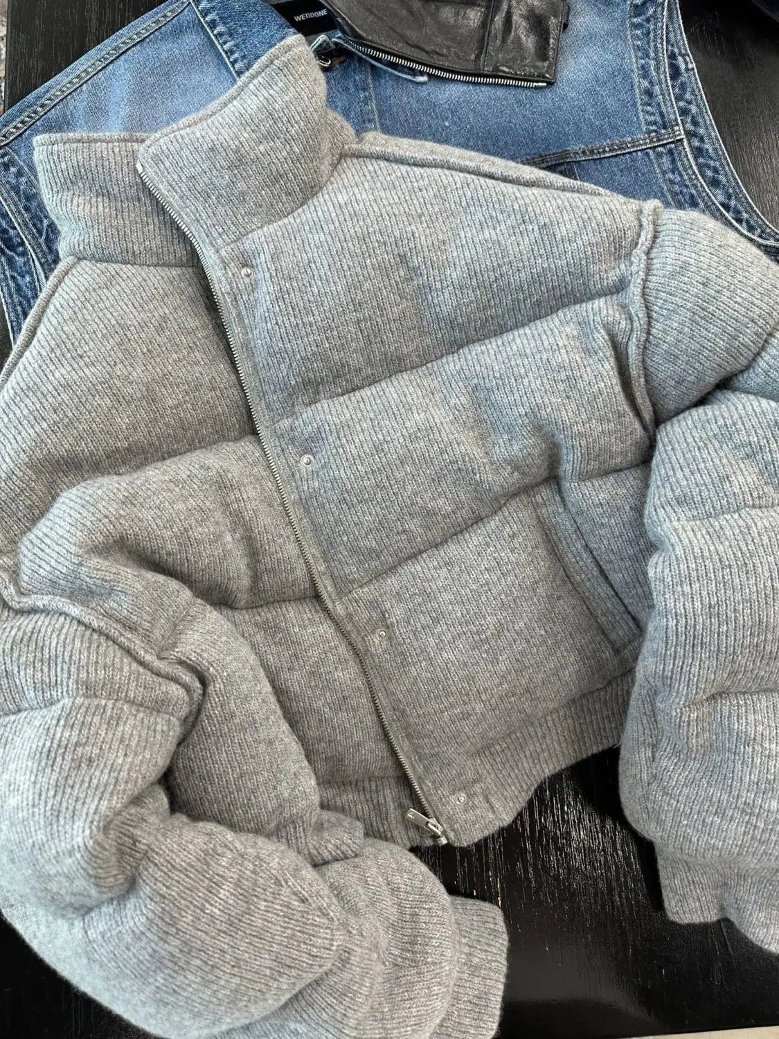 Parka in cotone grigio corto di fascia alta in stile coreano sciolto caldo ispessito colletto alla coreana capispalla 2023 nuove donne cappotto invernale 