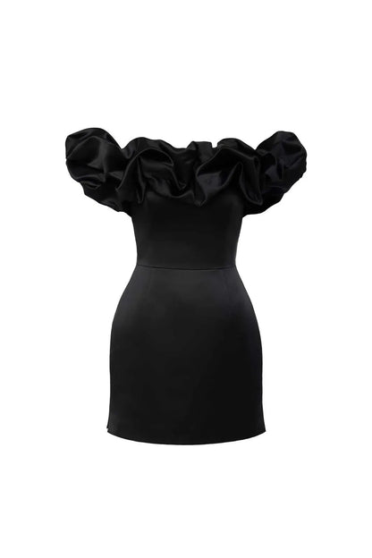 2023 Summer Women Ruffles Slash Neck Bodycon Package Hip Party Dress Sexy Streetwear Backless Strapless Mini Evening Dresses Y2K