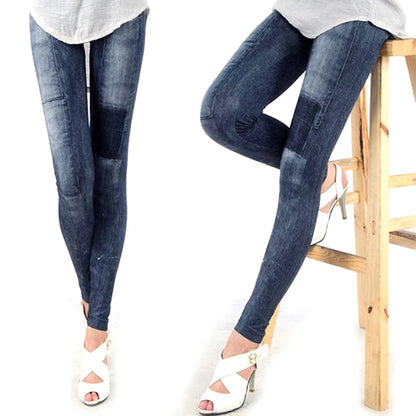 1pcs Women's Sexy Skinny Denim High Stretch Leggings Casual Fashion One Size Pants Jeans Four Seasons Leggings