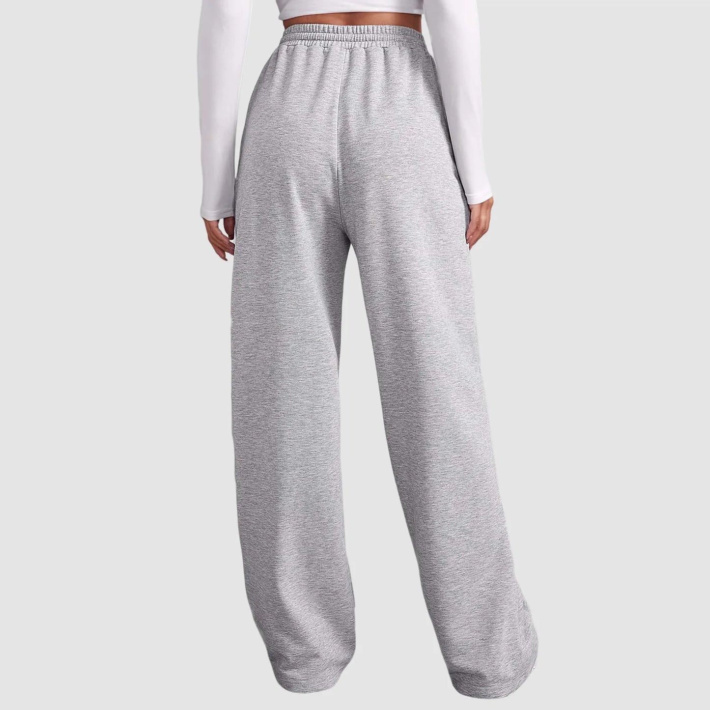 Wide Leg Pants For Women’S Fleece Lined Sweatpants Straight Pants Bottom All-Math Plain Fitness Joggers Travel Basic Pants