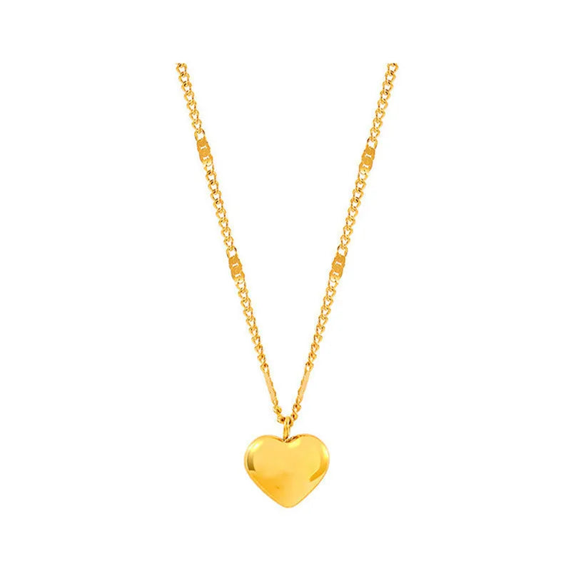 New Cross-border Couple Cavicle Chain Geometric Heart-shaped Light Luxury Temperament Simple Sweet Love Pendant Necklace Jewelry